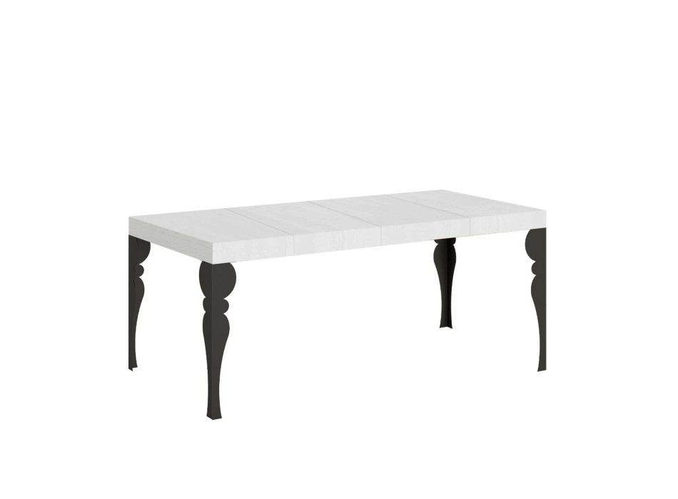 Mesa Paxon Premium Antracita - Mesa extensible 90x90/246 cm Estructura Paxon Premium Fresno Blanco Antracita