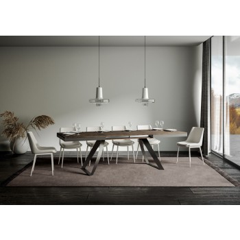 Mesa Proy Evolution Antracita - Mesa extensible 90x160/264 cm Proxy Evolution Estructura Fresno Blanco Antracita