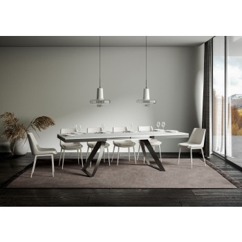 Mesa Proy Evolution Antracita - Mesa extensible 90x160/264 cm Proxy Evolution Estructura Fresno Blanco Antracita