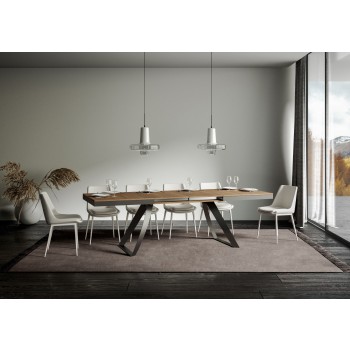 Mesa Proy Evolution Antracita - Mesa extensible 90x160/264 cm Proxy Evolution Estructura Fresno Blanco Antracita