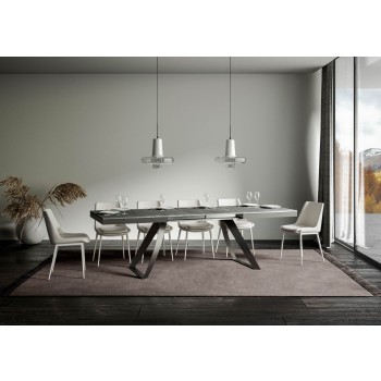 Mesa Proy Evolution Antracita - Mesa extensible 90x160/420 cm Proxy Evolution Estructura Fresno Blanco Antracita