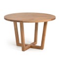 Mesa redonda Nahla de madera maciza de acacia acabado natural Ø 120 cms