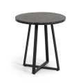 Mesa redonda Tella en terrazo negro Ø 70 cms