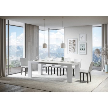 Roxell Table - Mesa extensible 90x120/224 cm Roxell Blanco Fresno