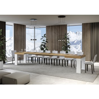 Roxell Table - Mesa extensible 90x130/390 cm Roxell Blanco Fresno