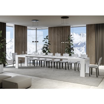 Roxell Table - Mesa extensible 90x130/390 cm Roxell Blanco Fresno