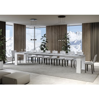 Roxell Table - Mesa extensible 90x130/390 cm Roxell Blanco Fresno