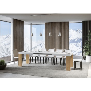 Roxell Table - Mesa extensible 90x160/420 cm Roxell Blanco Fresno