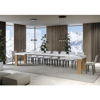 Roxell Table - Mesa extensible 90x160/420 cm Roxell Blanco Fresno