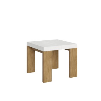 Roxell Table - Mesa extensible 90x90/246 cm Roxell Blanco Fresno