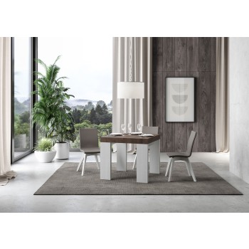 Roxell Table - Mesa extensible 90x90/246 cm Roxell Blanco Fresno