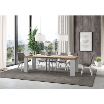 Roxell Table - Mesa extensible 90x90/246 cm Roxell Blanco Fresno