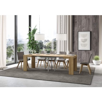 Roxell Table - Mesa extensible 90x90/246 cm Roxell Blanco Fresno