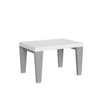 Mesa Spimbo Mix - Mesa extensible 90x130/234 cm Tapa Spimbo Mix Fresno Blanco - Patas Nogal