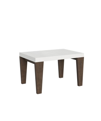 Mesa Spimbo Mix - Mesa extensible 90x130/234 cm Tapa Spimbo Mix Fresno Blanco - Patas Nogal