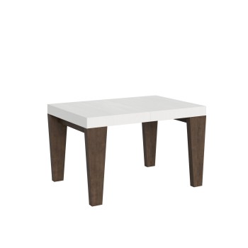 Mesa Spimbo Mix - Mesa extensible 90x130/234 cm Tapa Spimbo Mix Fresno Blanco - Patas Nogal