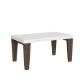 Mesa extensible 90x160/264 cm Spimbo Mix Tapa fresno blanco - Patas nogal