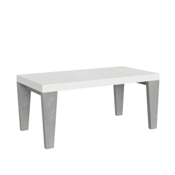 Mesa Spimbo Mix - Mesa extensible 90x180/284 cm Tapa Spimbo Mix Fresno Blanco - Patas Nogal