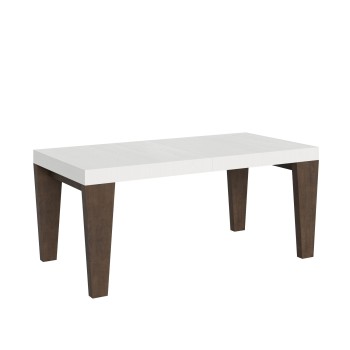 Mesa Spimbo Mix - Mesa extensible 90x180/284 cm Tapa Spimbo Mix Fresno Blanco - Patas Nogal