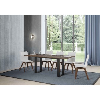 Tecno Double Table - Mesa abatible 120/200x45/90 cm Tecno Double Oak Nature estructura Antracita