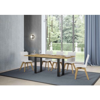 Tecno Double Table - Mesa abatible 120/200x45/90 cm Tecno Double Oak Nature estructura Antracita