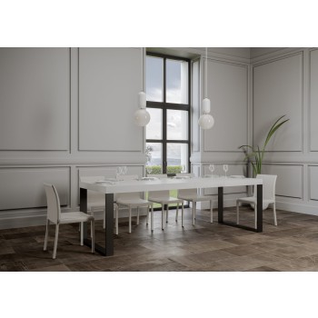 Mesa Tecno Premium - Mesa extensible 90x180/284 cm Estructura Tecno Premium Fresno Blanco Antracita