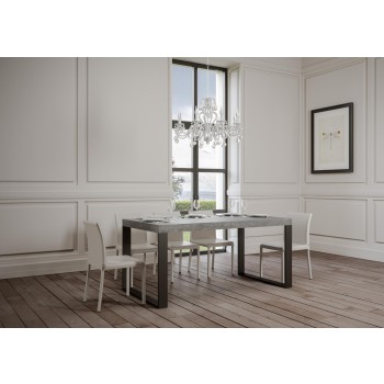 Mesa Tecno Premium - Mesa extensible 90x180/284 cm Estructura Tecno Premium Fresno Blanco Antracita