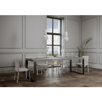 Mesa Tecno Premium - Mesa extensible 90x180/284 cm Estructura Tecno Premium Fresno Blanco Antracita