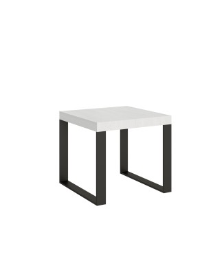 Mesa Tecno - Mesa extensible 90x90/246 cm Estructura Tecno Fresno Blanco Antracita