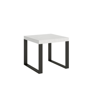 Mesa Tecno - Mesa extensible 90x90/246 cm Estructura Tecno Fresno Blanco Antracita