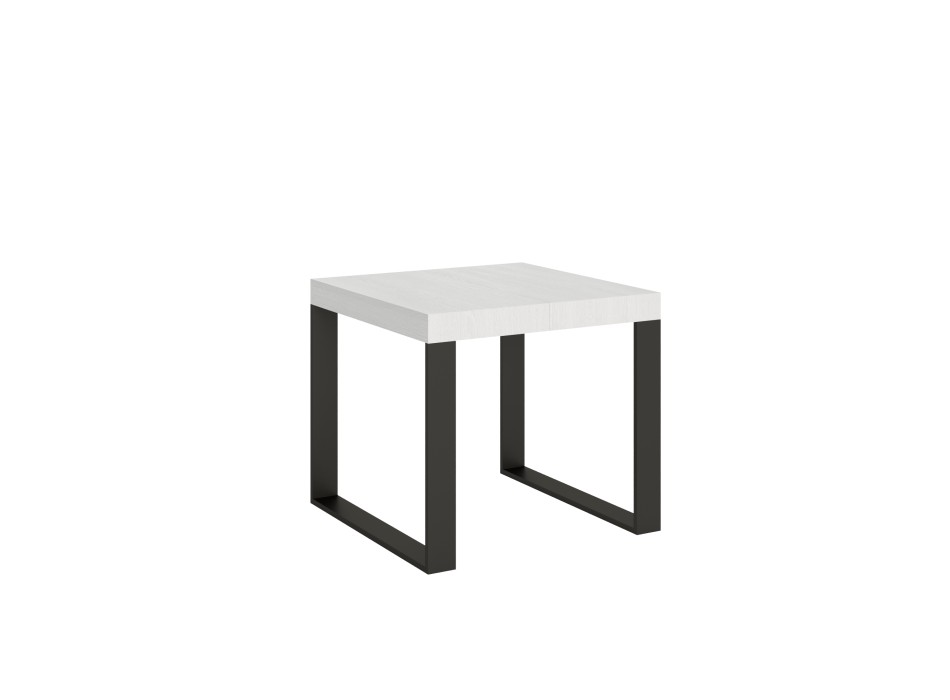 Mesa Tecno - Mesa extensible 90x90/246 cm Estructura Tecno Fresno Blanco Antracita