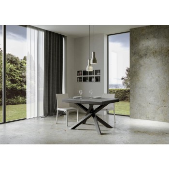 Mesa Volantis Evolution Estructura Antracita - Mesa extensible 90x120/224 cm Volantis Evolution Estructura Antracita Fresno Blanco