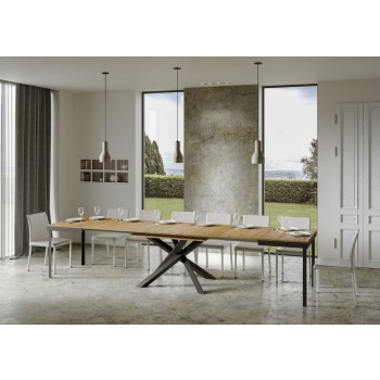 Mesa Volantis Evolution Estructura Antracita - Mesa extensible 90x120/380 cm Volantis Evolution Estructura Antracita Fresno Blanco