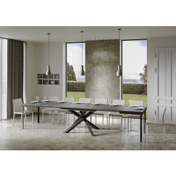 Mesa Volantis Evolution Estructura Antracita - Mesa extensible 90x120/380 cm Volantis Evolution Estructura Antracita Fresno Blanco