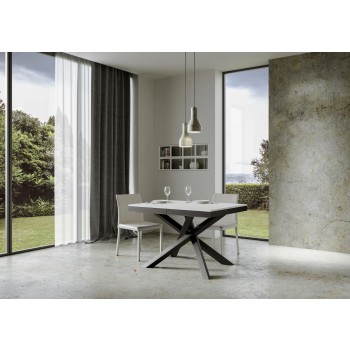 Mesa Volantis Evolution Estructura Antracita - Mesa extensible 90x120/380 cm Volantis Evolution Estructura Antracita Fresno Blanco