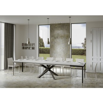 Mesa Volantis Evolution Estructura Antracita - Mesa extensible 90x120/380 cm Volantis Evolution Estructura Antracita Fresno Blanco