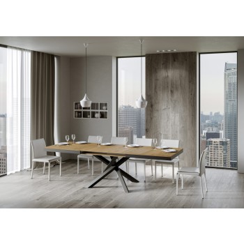 Mesa Volantis Evolution Estructura Antracita - Mesa extensible 90x160/264 cm Volantis Evolution Estructura Antracita Fresno Blanco