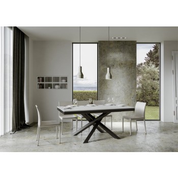 Mesa Volantis Evolution Estructura Antracita - Mesa extensible 90x160/264 cm Volantis Evolution Estructura Antracita Fresno Blanco