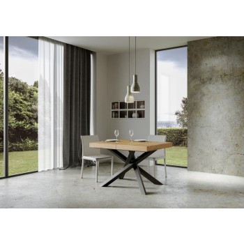 Mesa Volantis Premium Estructura Antracita - Mesa extensible 90x120/224 cm Volantis Premium Estructura Antracita Fresno Blanco