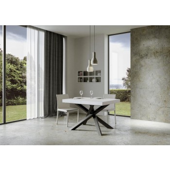 Mesa Volantis Premium estructura Antracita - Mesa extensible 90x140/244 cm Volantis Premium Estructura Antracita Fresno Blanco