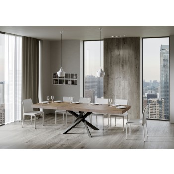 Mesa Volantis Premium Estructura Antracita - Mesa extensible 90x160/264 cm Volantis Premium Estructura Antracita Fresno Blanco