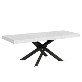 Mesa Volantis Premium Estructura Antracita - Mesa extensible 90x160/264 cm Volantis Premium Estructura Antracita Fresno Blanco