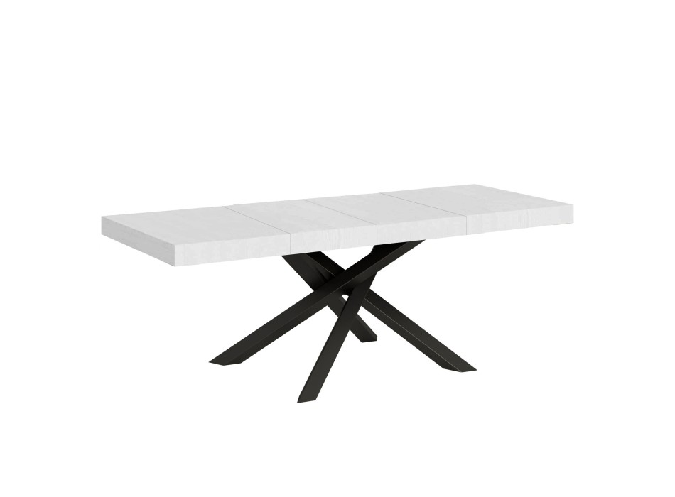 Mesa Volantis Premium estructura Antracita - Mesa extensible 90x180/284 cm Volantis Premium Estructura Antracita Fresno Blanco