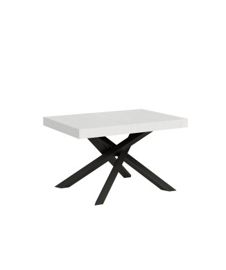 Mesa Volantis Estructura Antracita - Mesa extensible 90x130/234 cm Volantis Estructura Antracita Fresno Blanco