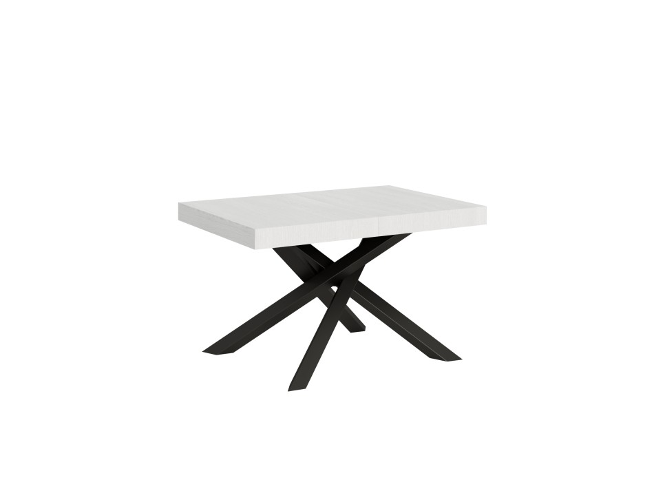 Mesa Volantis Estructura Antracita - Mesa extensible 90x130/234 cm Volantis Estructura Antracita Fresno Blanco