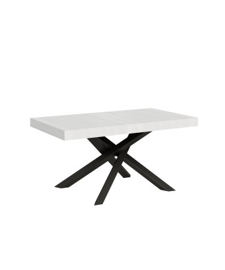 Mesa Volantis Estructura Antracita - Mesa extensible 90x160/264 cm Volantis Estructura Antracita Fresno Blanco