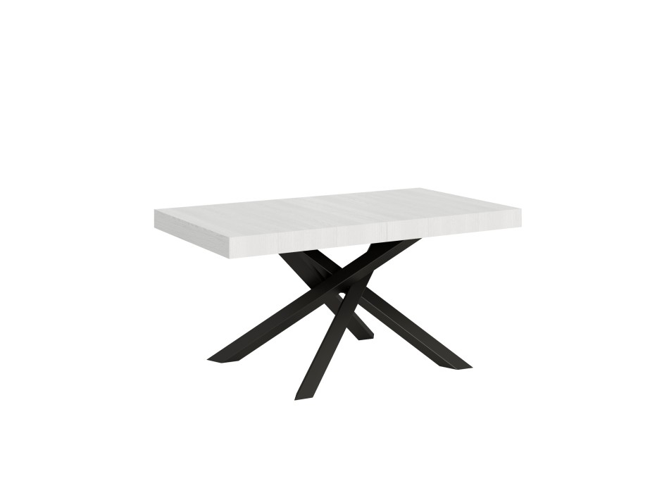 Mesa Volantis Estructura Antracita - Mesa extensible 90x160/264 cm Volantis Estructura Antracita Fresno Blanco