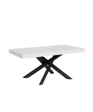 Mesa Volantis Estructura Antracita - Mesa extensible 90x180/440 cm Volantis Estructura Antracita Fresno Blanco