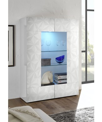 Vitrina de 2 puertas en cristal PRISMA blanco