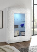 Vitrina de 2 puertas en cristal PRISMA blanco